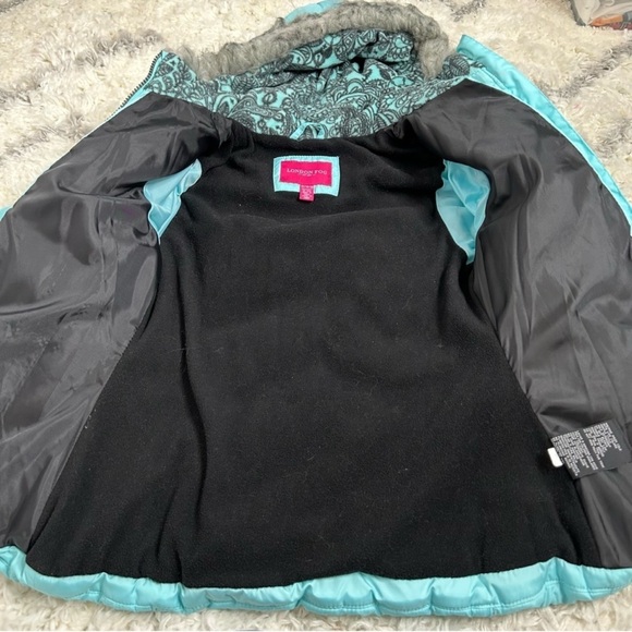 London Fog Kids Faux Fur Hooded Puffer Snow Jacket - Picture 5 of 9